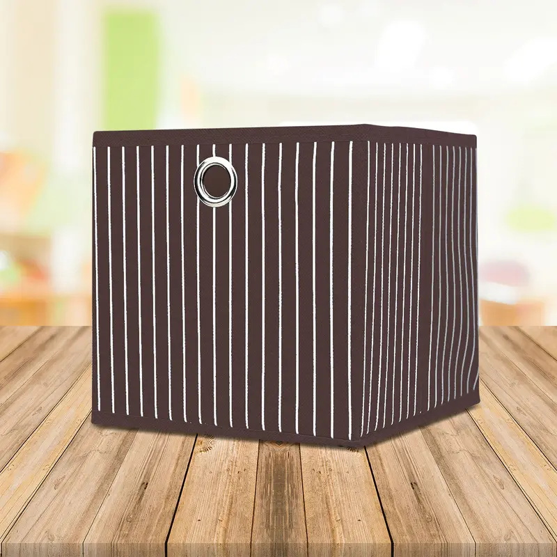 Caja Cuadrada Para Almacenamiento, Non Woven, Color Cafã© 1