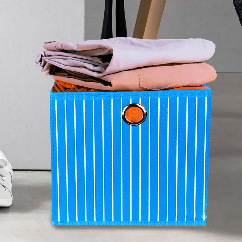 Caja Cuadrada Para Almacenamiento, Non Woven, Color Turquesa 1