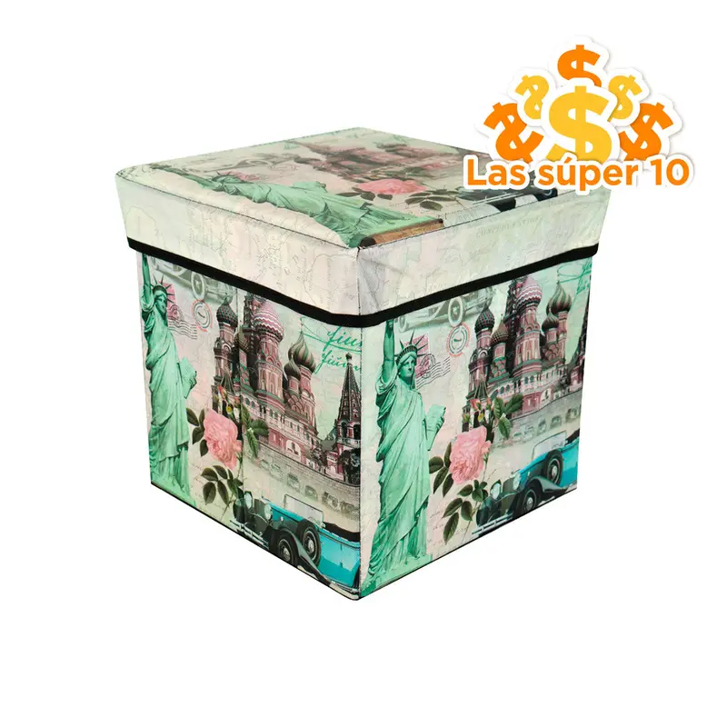 Caja Cuadrada Para Almacenamiento, Organizador Non Woven New York 1