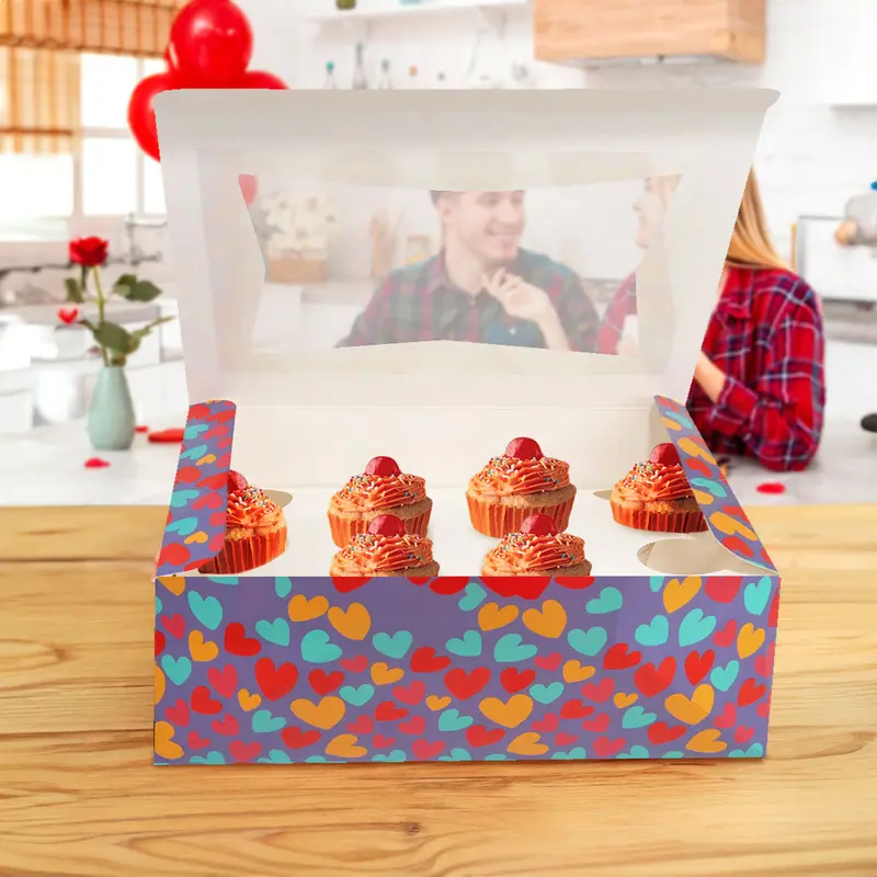 Caja De Cartón Love Para Cupcakes 1