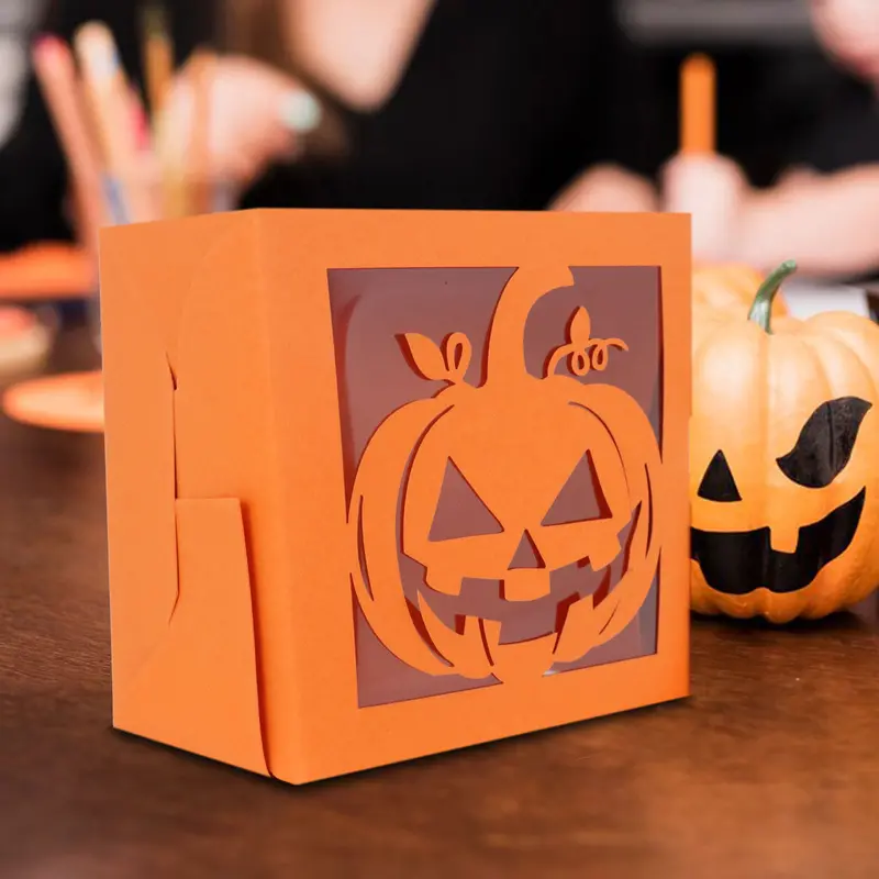 Caja De Cartón Para Dulces Con Diseño De Calabaza 1