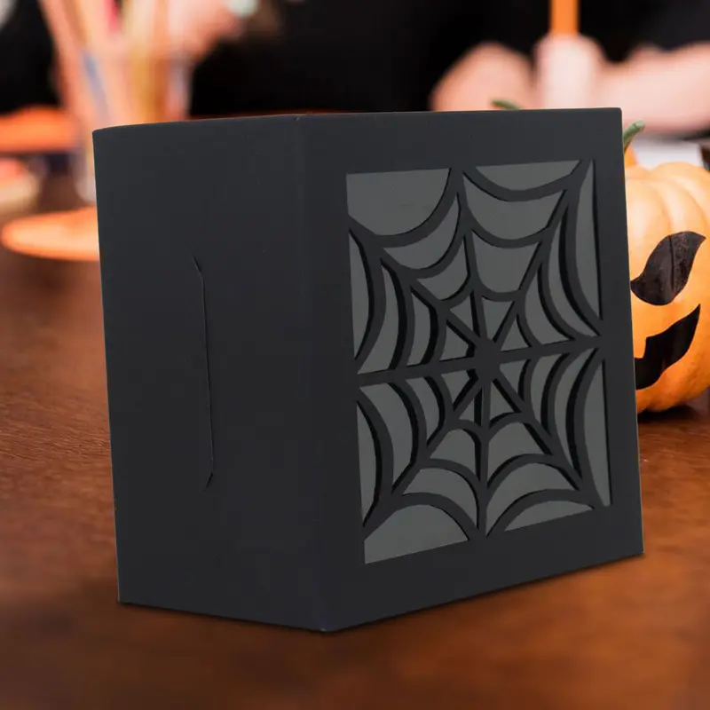 Caja De Cartón Para Dulces Con Diseño De Telaraña 1