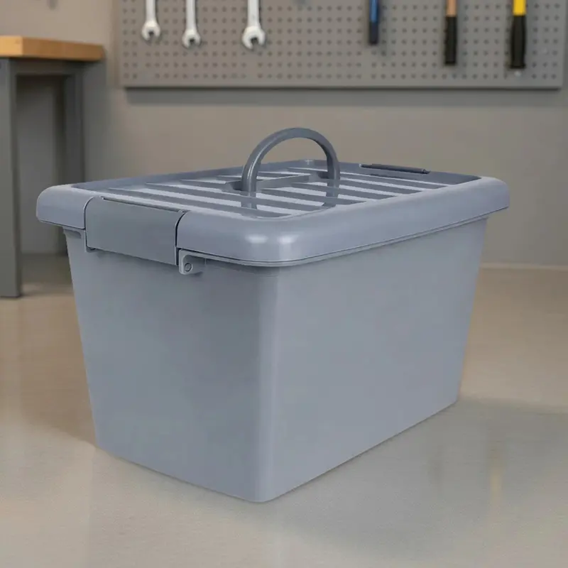 Caja De Plástico Gris, 18 L 2