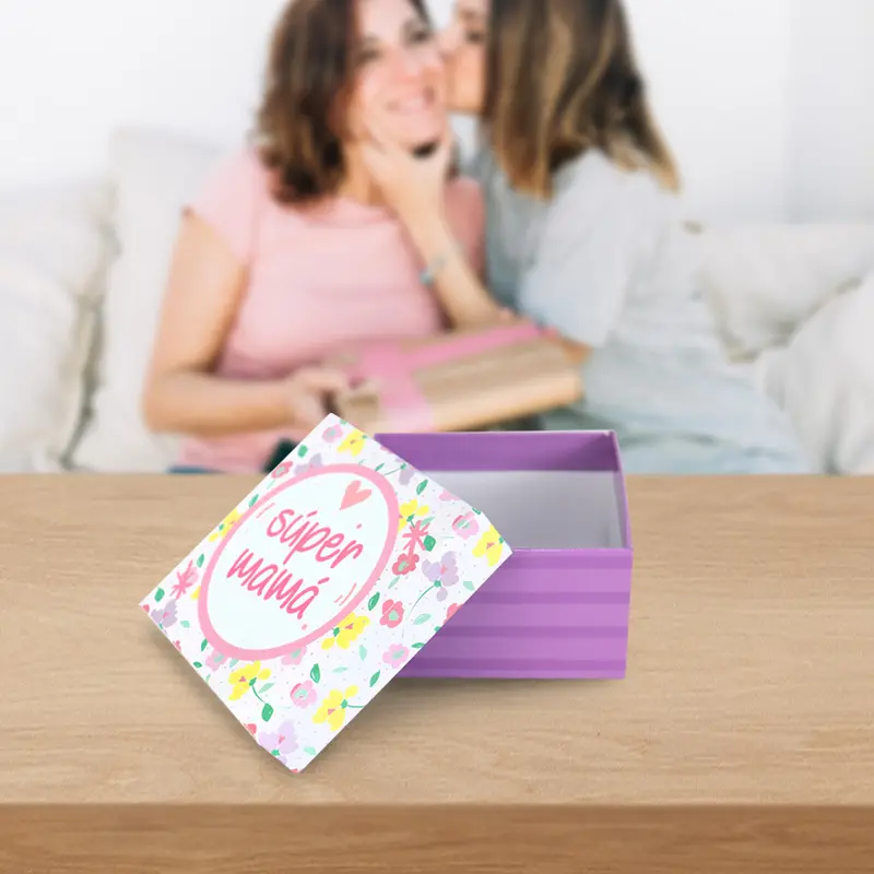 Caja De Regalo Decorada 11 X 11 X 6 Cm 1