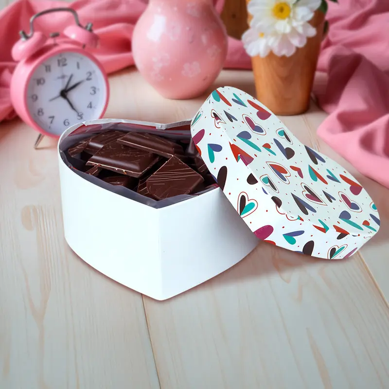 Caja De Regalo En Forma De Corazón, Color Blanco 2