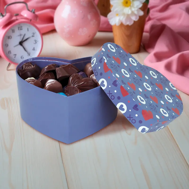 Caja De Regalo En Forma De Corazón, Color Morada 1