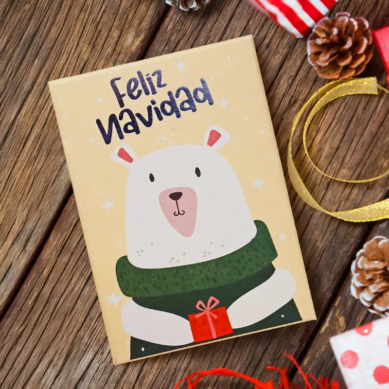 Caja De Regalo Navideña, Feliz Navidad, Oso Polar 1