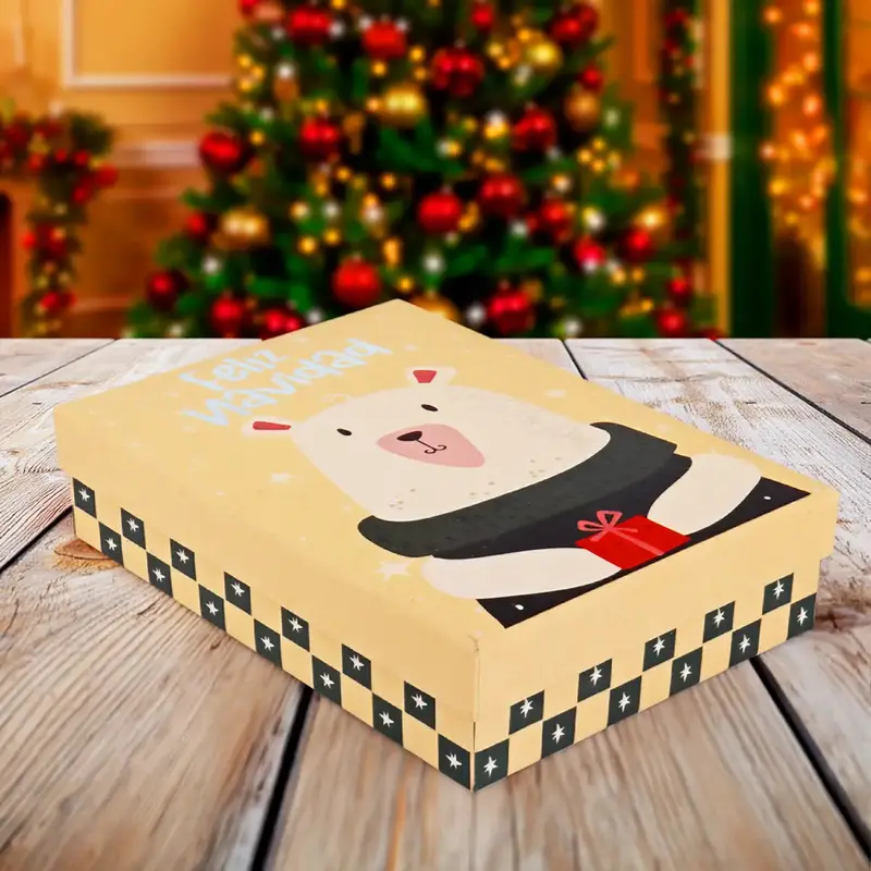 Caja De Regalo Navideña, Feliz Navidad, Oso Polar 2