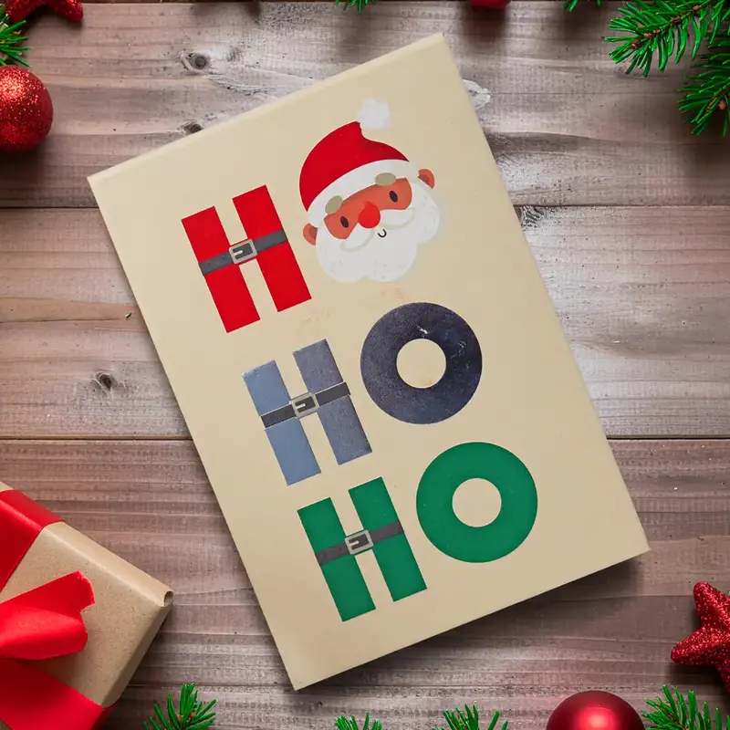 Caja De Regalo Navideña, Ho Ho Ho, Santa 1
