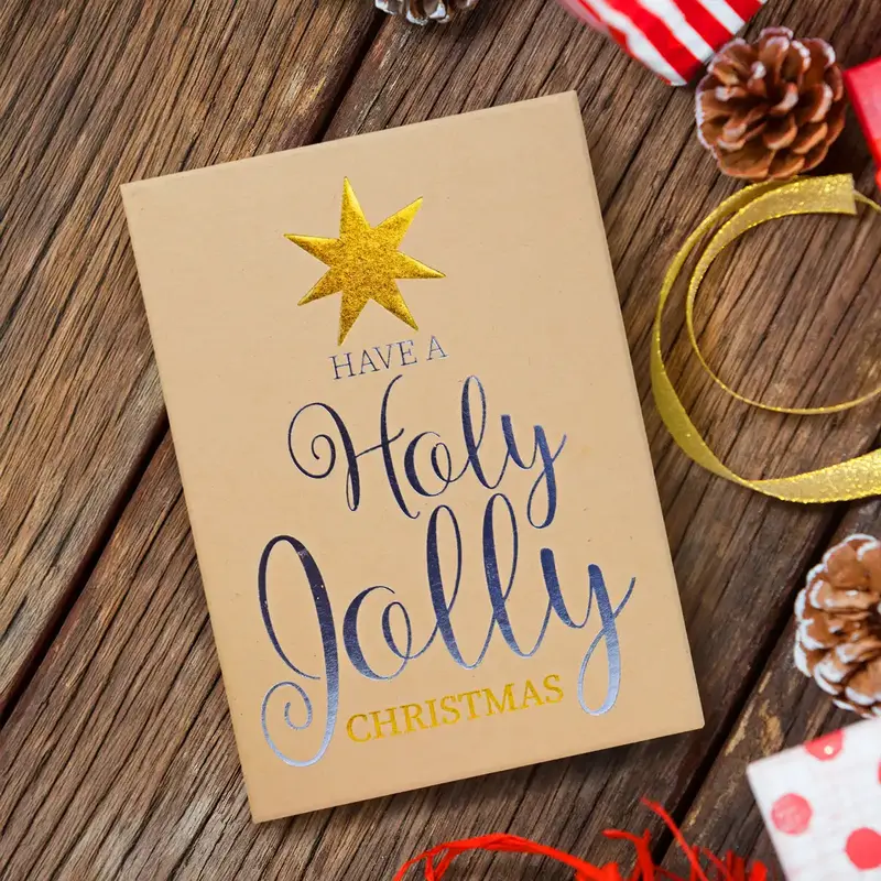 Caja De Regalo Navideña, Holy Jolly, Brillante 1