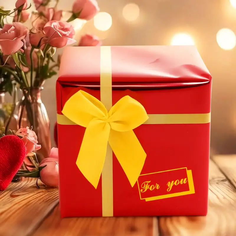 Caja De Regalo, Trufas De Chocolate, Color Rojo 1