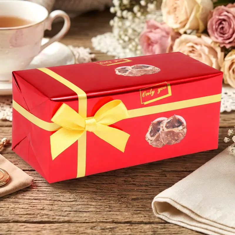 Caja De Trufas De Chocolate, Color Rojo 1