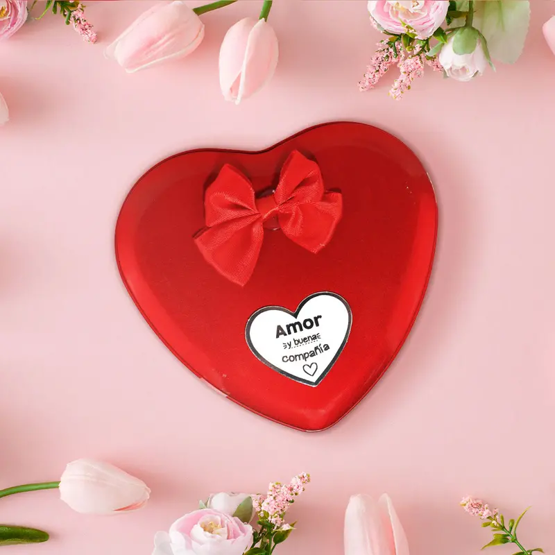 Caja Metálica Regalo De Jabón Con Osito En Forma De Corazón, Color Rojo 2