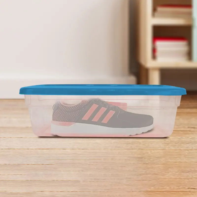 Caja Multiusos Con Tapa Color Turquesa 5L. 1