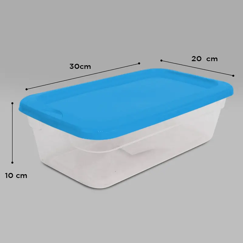 Caja Multiusos Con Tapa Color Turquesa 5L. 2
