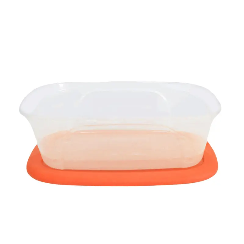 Caja Multiusos De Plástico Con Tapa, Color Naranja. 2
