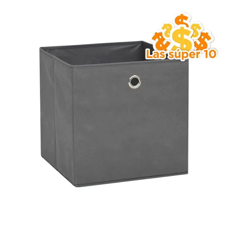 Caja Multiusos De Tela Color Gris 1