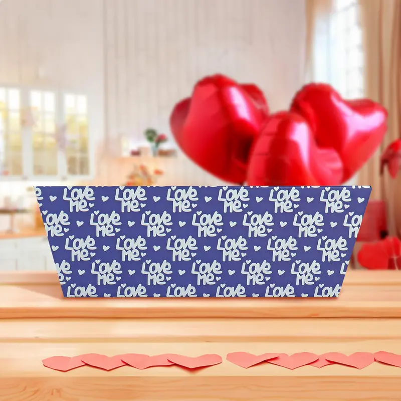Caja Multiusos Decorada De Love, Color Morado 2