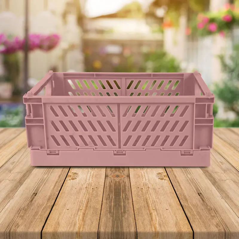 Caja Organizadora Armable De Plástico Color Rosa 1