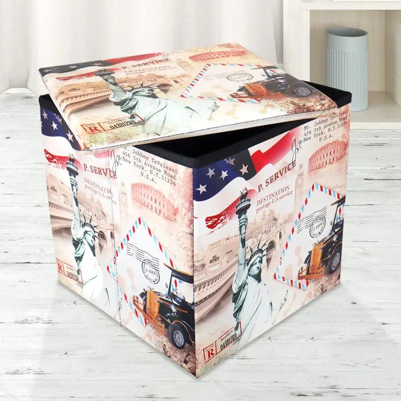 Caja Organizadora Con Diseño De Estados Unidos, Inkanto 1