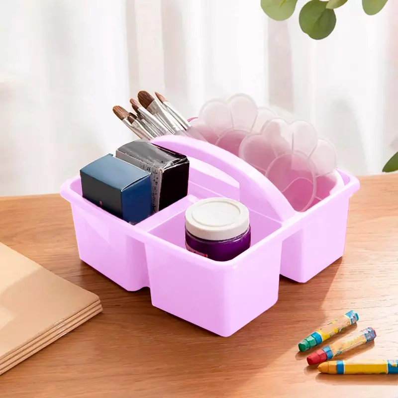 Caja Organizadora Plástico, 4 Divisiones Color Lila 1