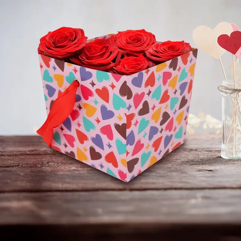 Caja Para Regalo De Corazones, Colores 1
