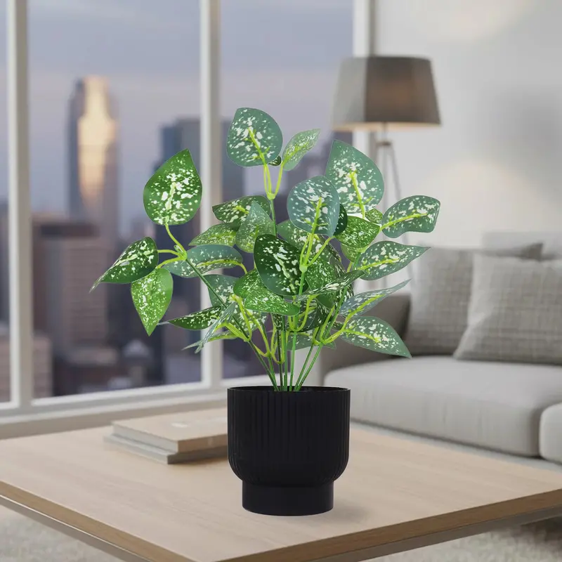 Calathea Amarilla Artificial Con Maceta 1