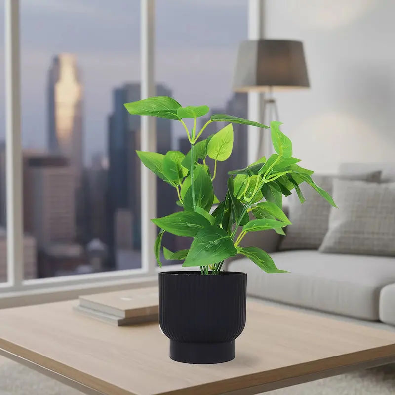 Calathea Artificial Con Maceta Negra 1