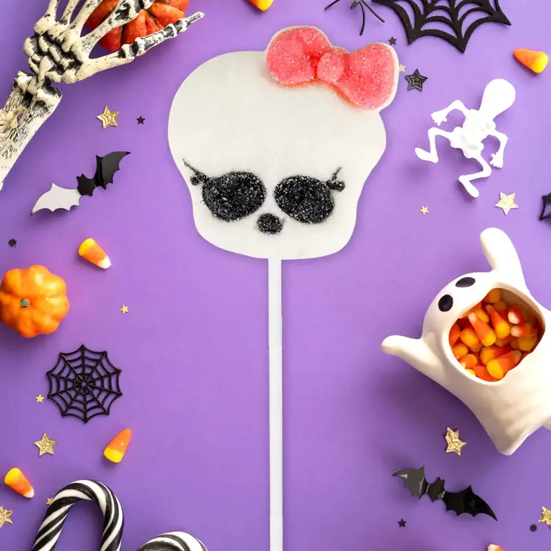 Calavera Con Moño, Paleta De Malvavisco, 35 Gr 2