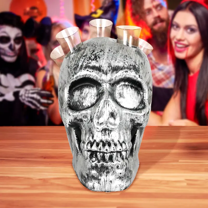 Calavera Decorativa Color Plata Para Fiestas De Halloween 2