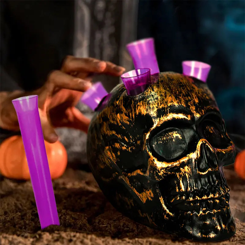 Calavera Dorada Decorativa Para Fiestas De Halloween. 1