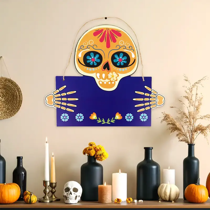 Calavera, Letrero De Mdf, Colores 1