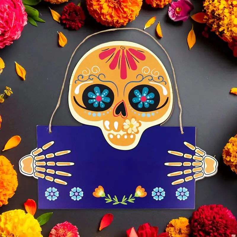 Calavera, Letrero De Mdf, Colores 2
