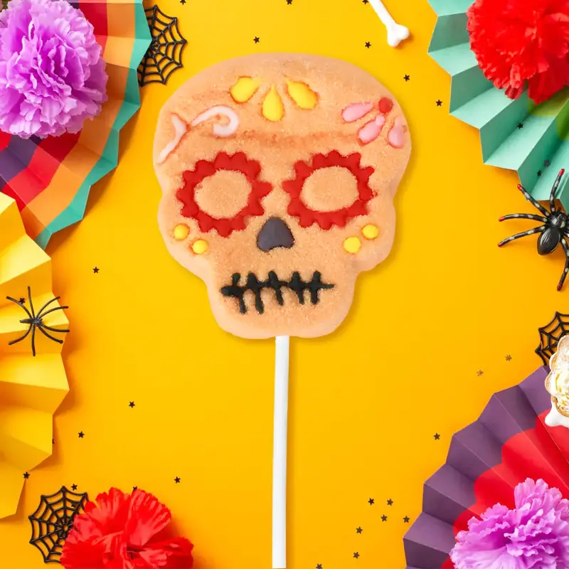 Calavera, Paleta De Bombón, Color Naranja, Halloween, 40 Gr 2