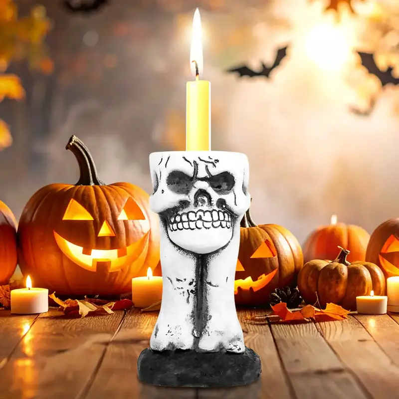 Calavera, Portavela, Color Blanco 1