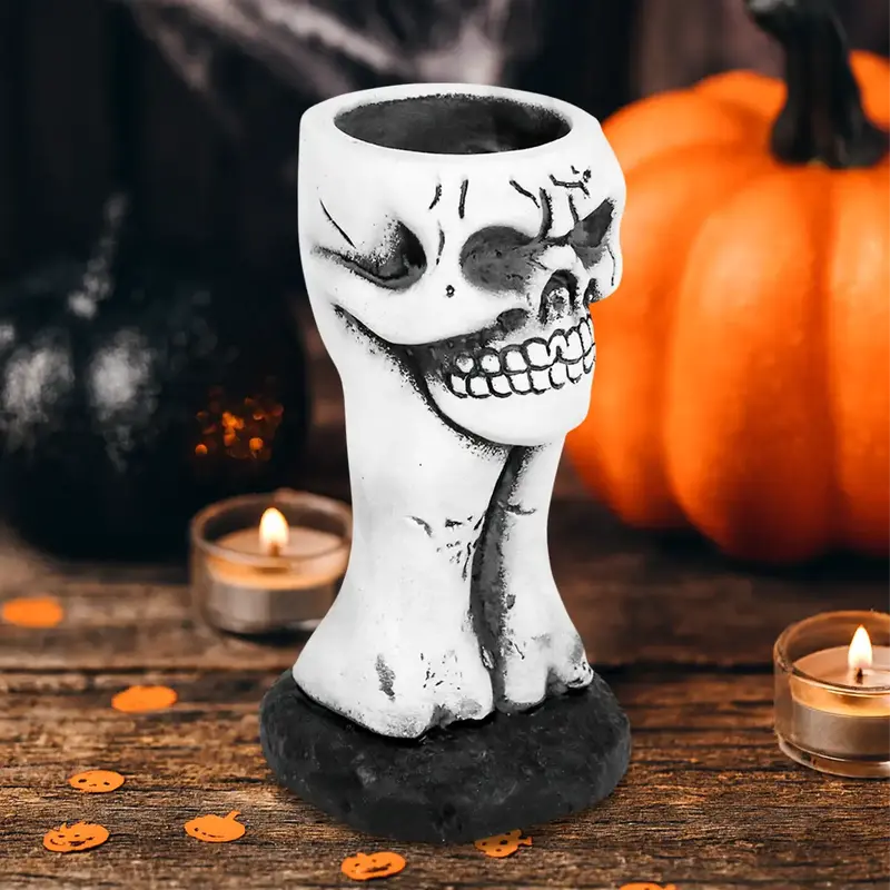 Calavera, Portavela, Color Blanco 2