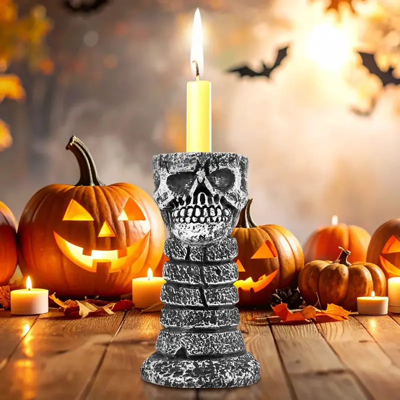 Calavera, Portavela, Color Gris 1