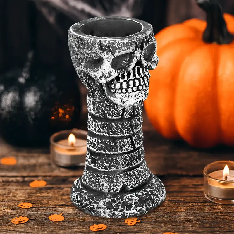 Calavera, Portavela, Color Gris 2