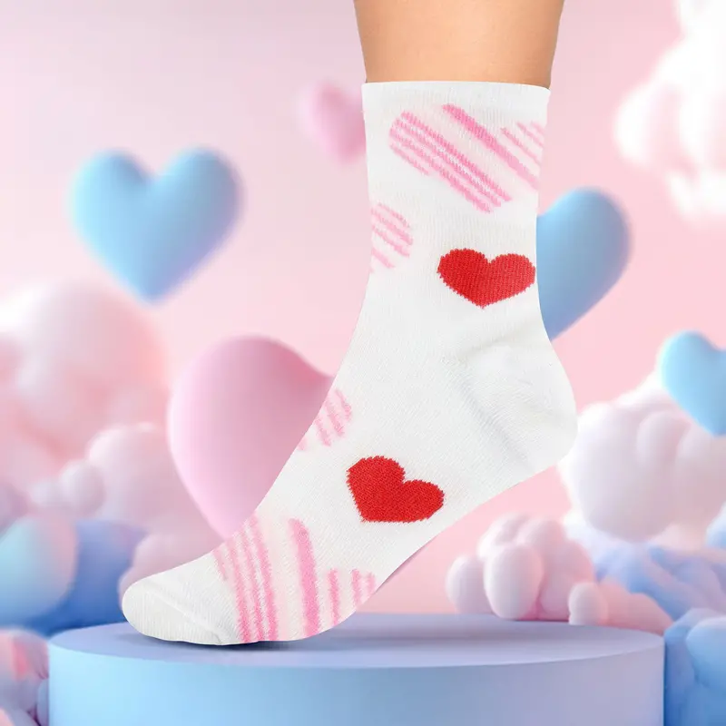 Calcetines De Corazón, Color Blanco 1