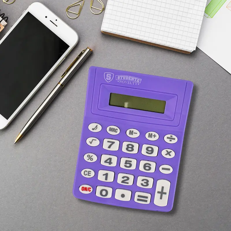 Calculadora De Escritorio Studenz Color Morado 1