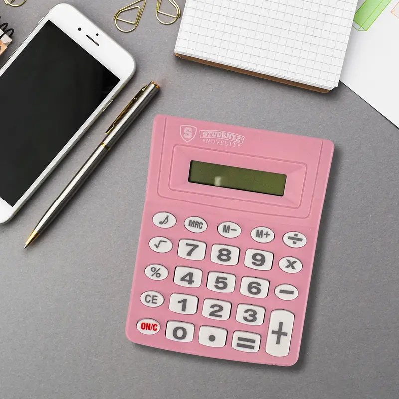 Calculadora De Escritorio Studenz Color Rosa 1