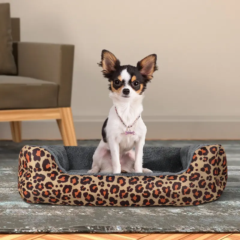 Cama Con Diseño De Leopardo Para Mascota 1