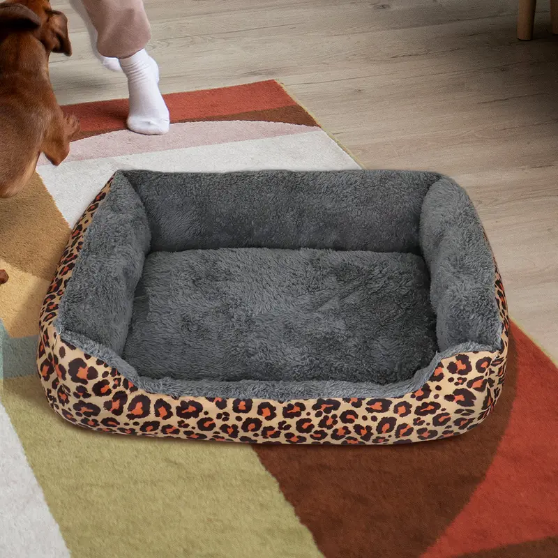 Cama Con Diseño De Leopardo Para Mascota 2
