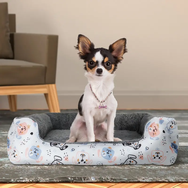 Cama Con Diseño De Perritos Para Mascota 1
