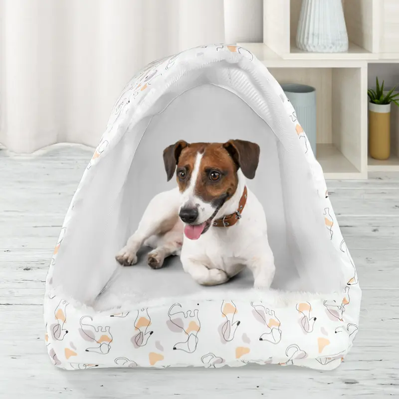 Cama Con Techo Diseño Perrito Para Mascota 43X35x27cm 1
