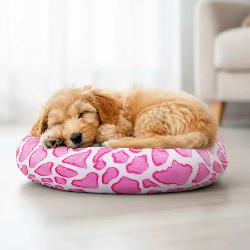 Cama Para Mascota, Animal Print, Color Rosa 1
