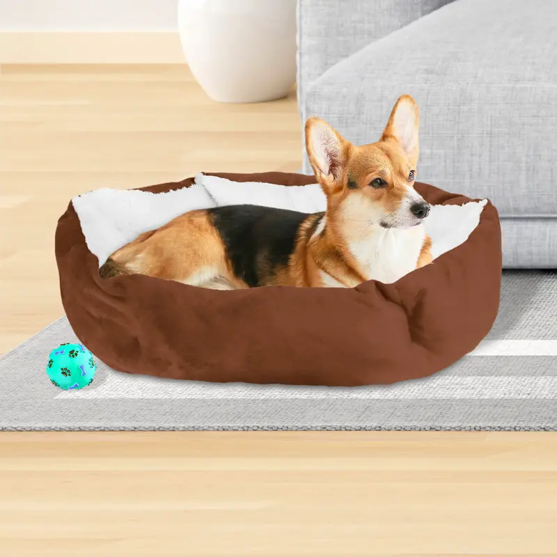 Cama Para Mascota Hexagonal, Color Chocolate 40X24x12cm 1