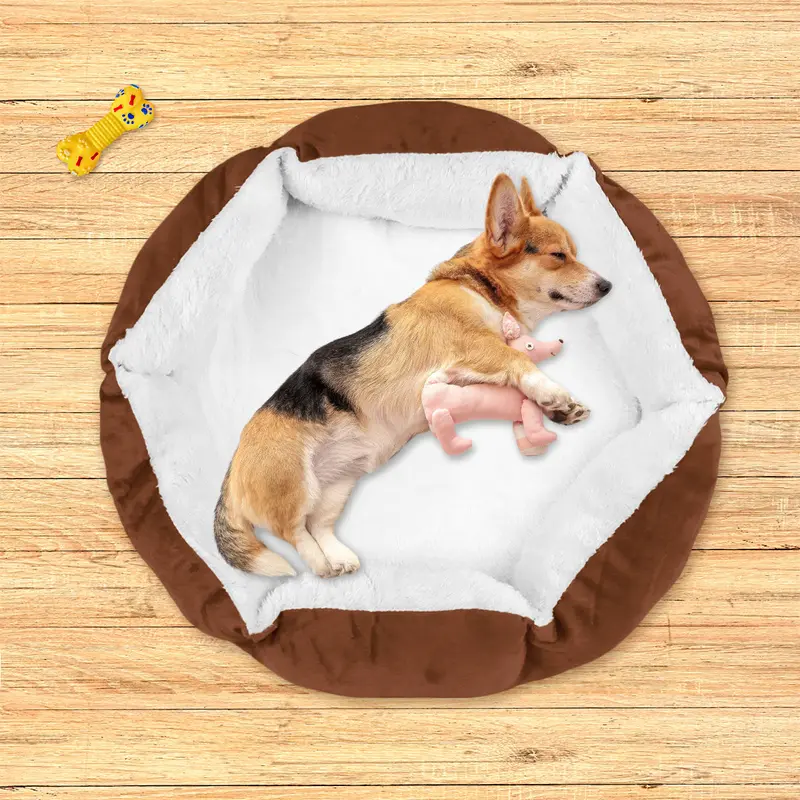 Cama Para Mascota Hexagonal, Color Chocolate 40X24x12cm 2