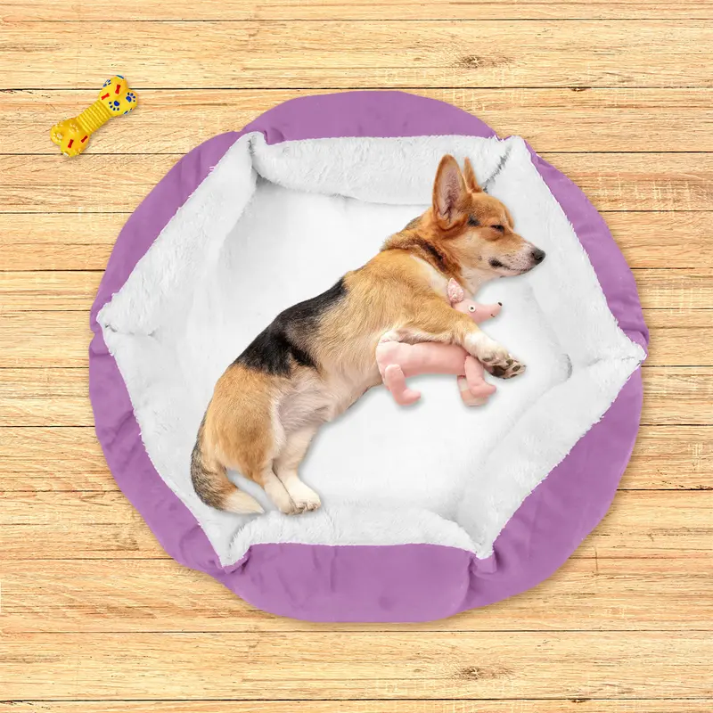 Cama Para Mascota Hexagonal, Color Lila 40X24x12cm 2