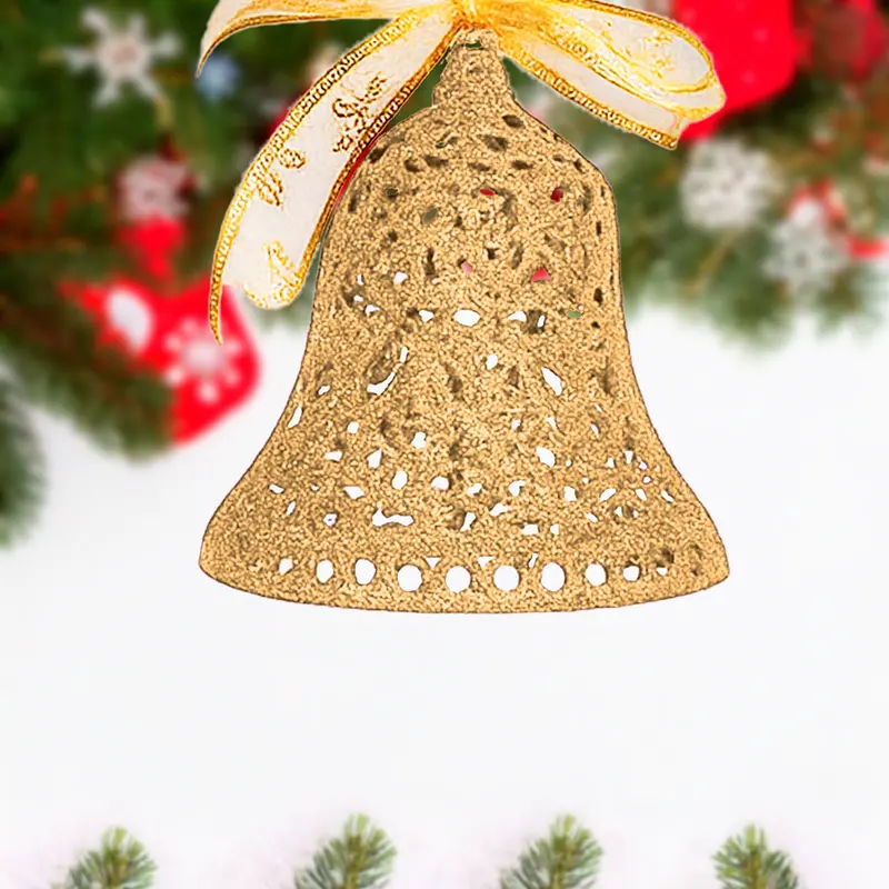 Campana Jumbo, Ornamento Navideño, Color Dorado 1